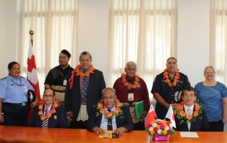 The signing ceremony for Japan’s GGP, Friday 22 January 2021 at Tonga’s Ministry of Finance, St. George Building