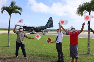 航空自衛隊による緊急援助物資第3弾の到着