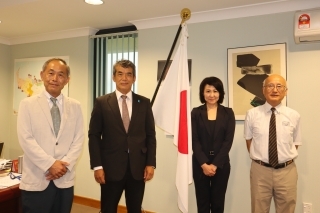 Japanese technicians' courtesy call on the Ambassador